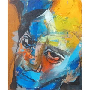 Khalid Khan-Kaay, 7 x 9.5 Inch, Acrylic on Board, Figurative Painting, AC-KHKN-098